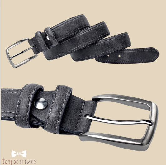 Cinto Masculino Clássico em Pele Sintética – Fivela Metálica Premium