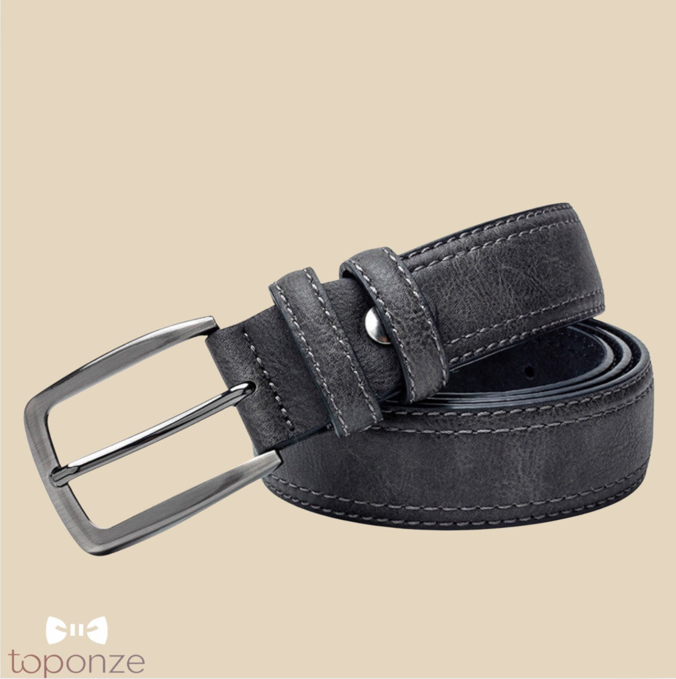 Cinto Masculino Clássico em Pele Sintética – Fivela Metálica Premium