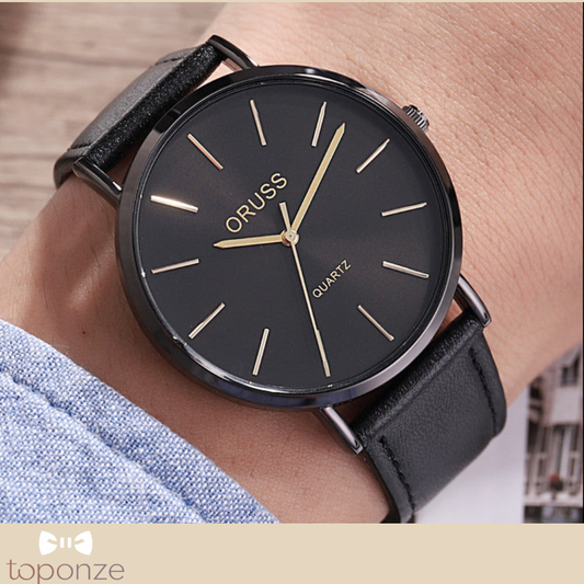 Relógio ORUSS 1853 — Luxo Clássico em Aço Preto