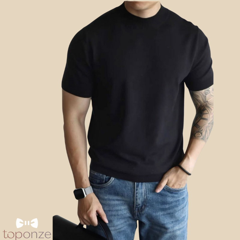 Camisola Masculina Premium em Malha Fina – Estilo Clássico e Elegante