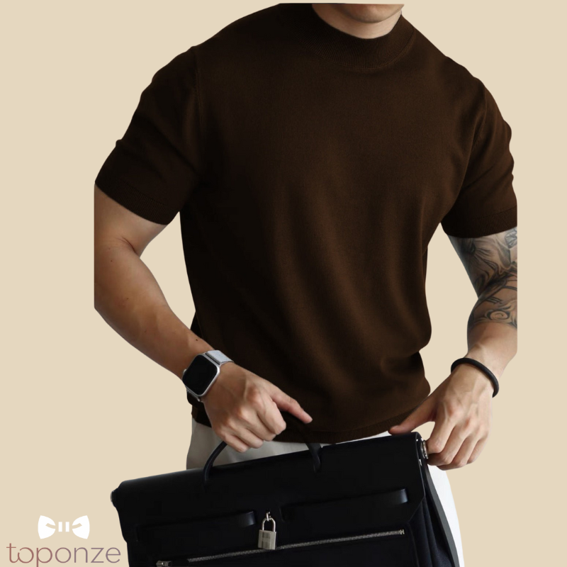 Camisola Masculina Premium em Malha Fina – Estilo Clássico e Elegante