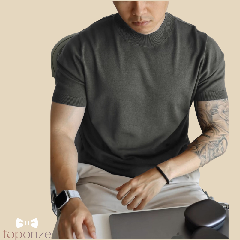 Camisola Masculina Premium em Malha Fina – Estilo Clássico e Elegante