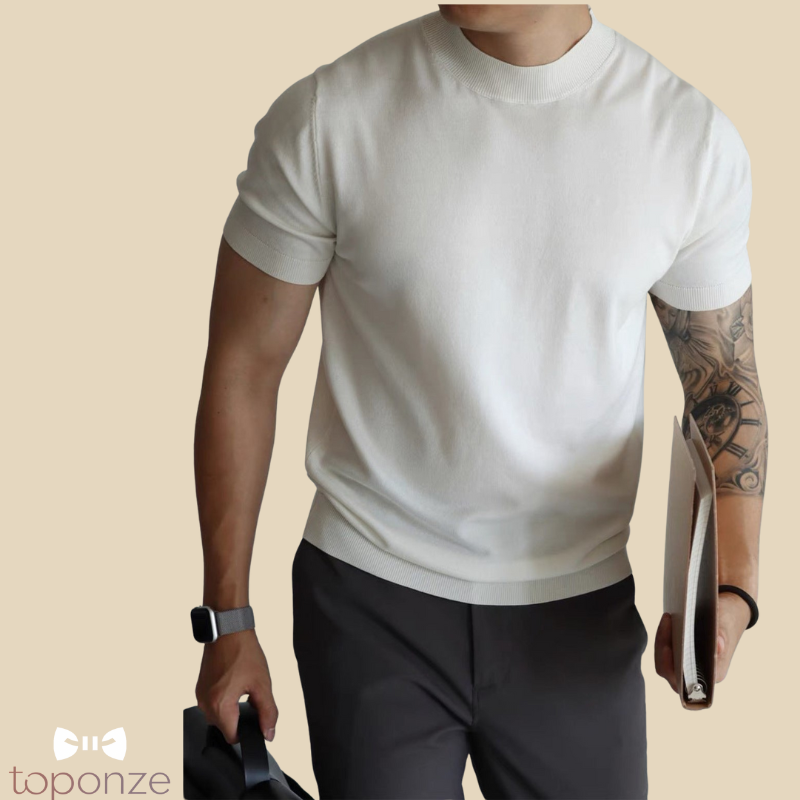 Camisola Masculina Premium em Malha Fina – Estilo Clássico e Elegante
