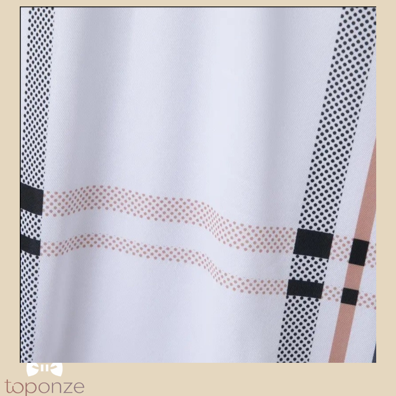 Polo Masculino Estilo Britânico — Casual Elegante com Padrão Xadrez Moderno