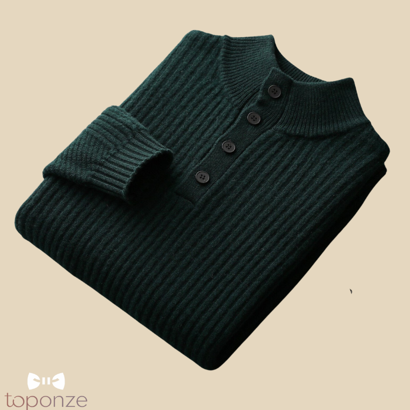 Suéter de punto acanalado con botones para hombre: estilo y comodidad