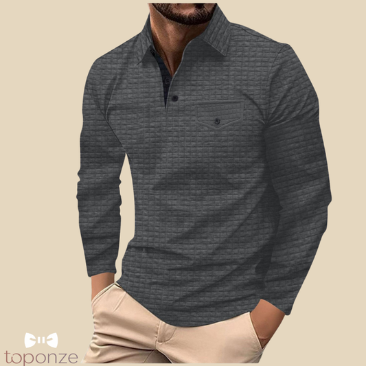 Camisola Polo Masculina Manga Comprida — Estilo Casual Elegante