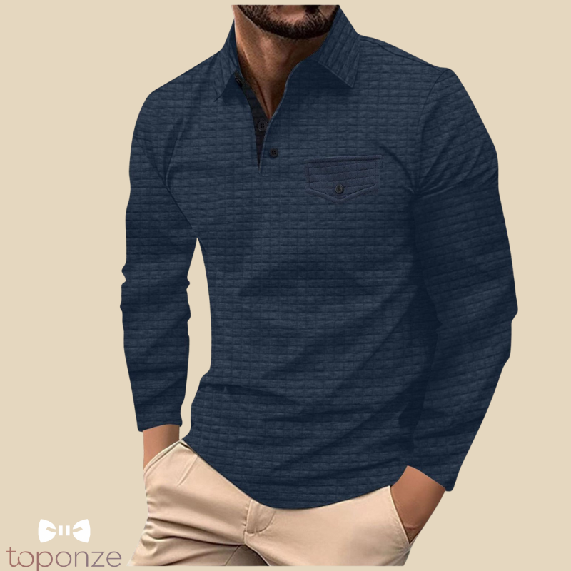 Camisola Polo Masculina Manga Comprida — Estilo Casual Elegante