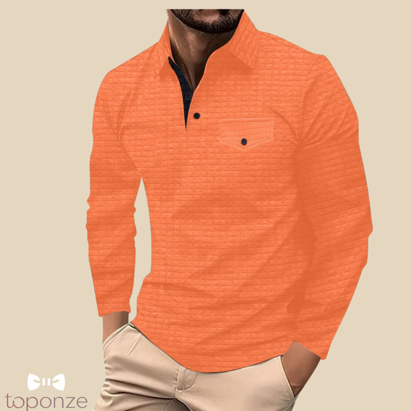 Camisola Polo Masculina Manga Comprida — Estilo Casual Elegante