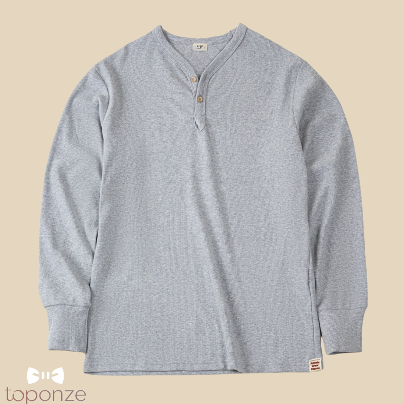 Suéter casual de manga larga con cuello en V para hombre – Gris elegante