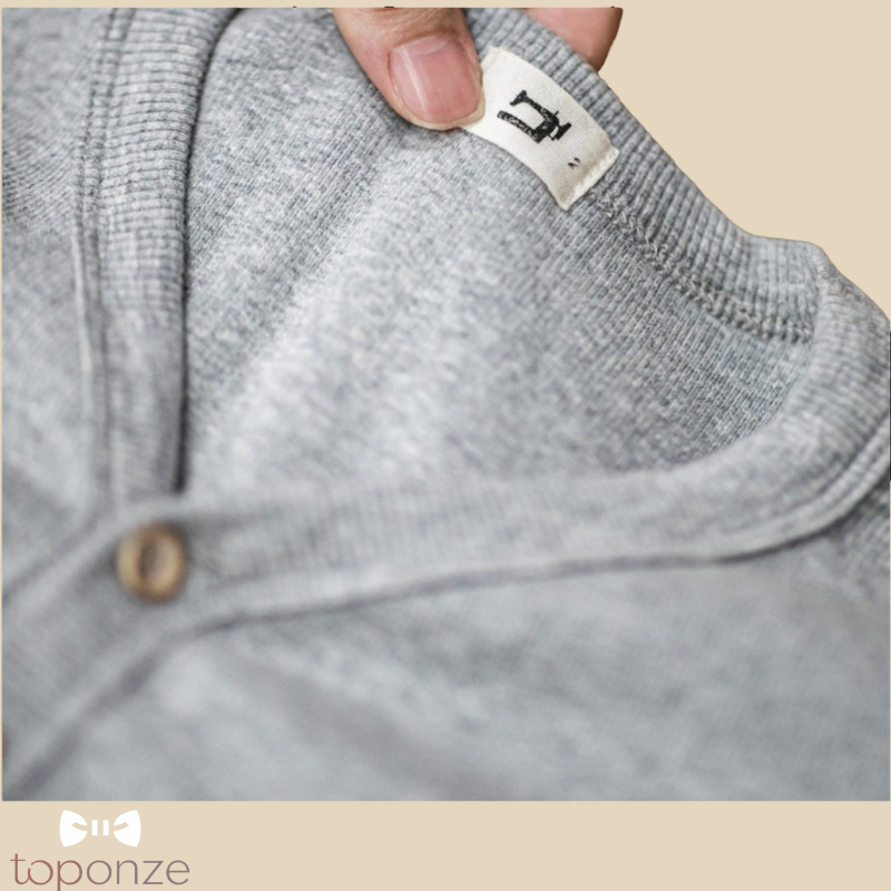 Suéter casual de manga larga con cuello en V para hombre – Gris elegante