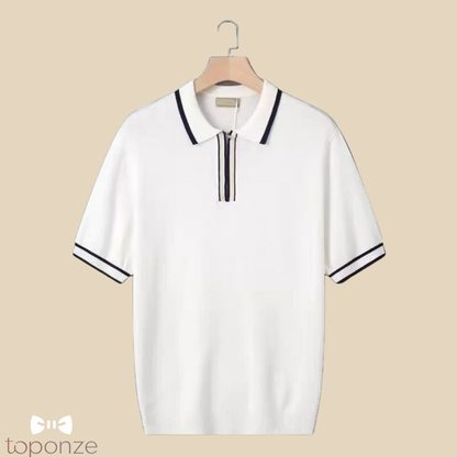 Pólo Masculino Casual Elegante com Fecho Frontal