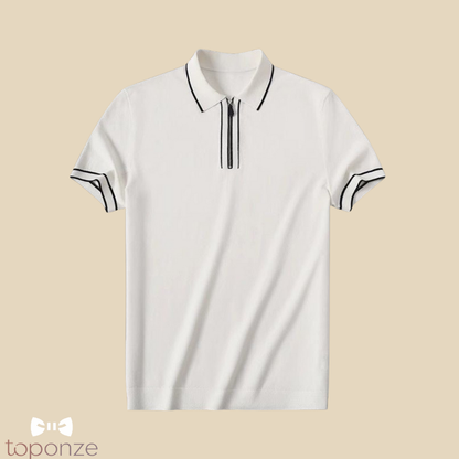 Pólo Masculino Casual Elegante com Fecho Frontal