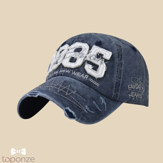 Boné Masculino Jeans Vintage Bordado — Estilo Casual Retrô