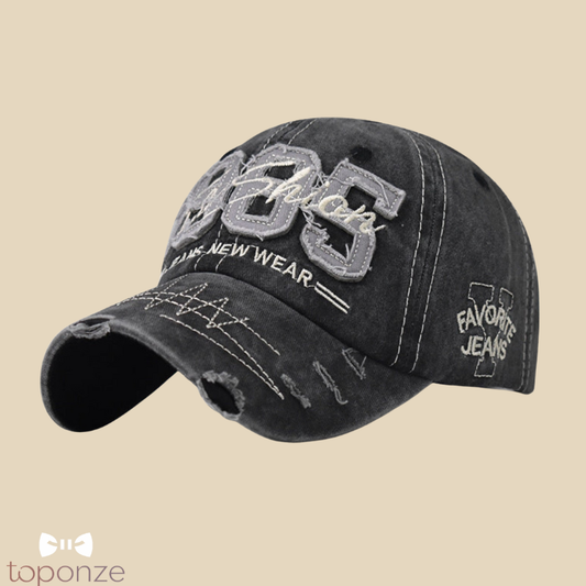 Boné Masculino Jeans Vintage Bordado — Estilo Casual Retrô