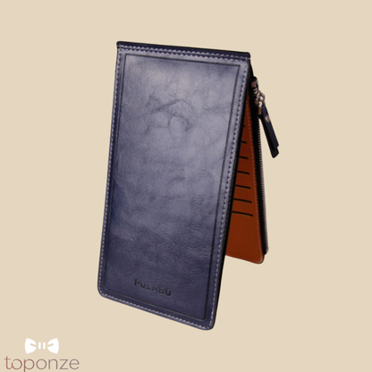 Carteira Masculina Premium FULABO — Design Elegante com Fecho em Zíper