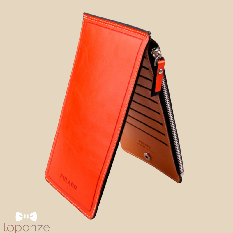 Carteira Masculina Premium FULABO — Design Elegante com Fecho em Zíper