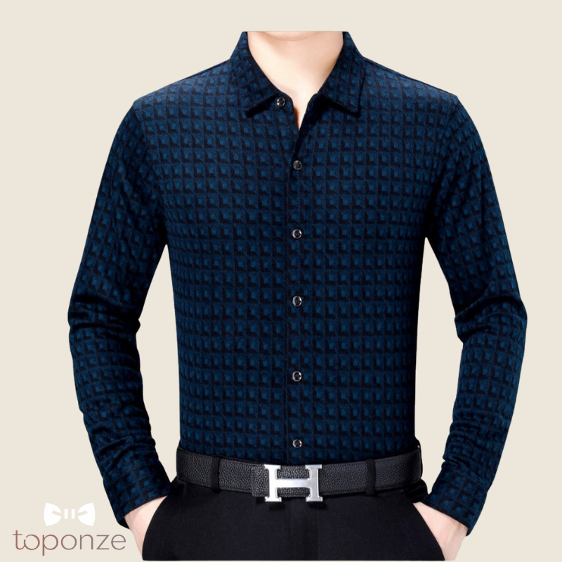 Camisa de manga larga con textura elegante para hombre
