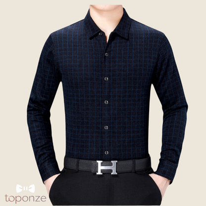 Camisa de manga larga con textura elegante para hombre