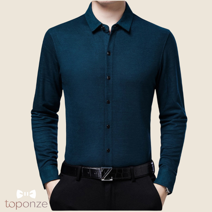 Camisa de manga larga con textura elegante para hombre