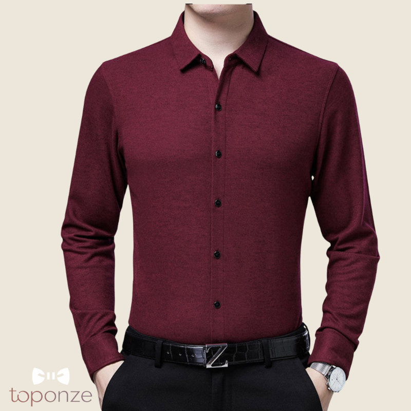 Camisa de manga larga con textura elegante para hombre