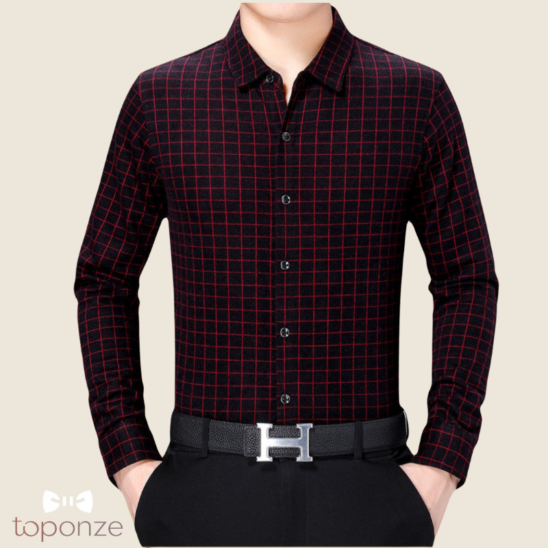 Camisa de manga larga con textura elegante para hombre