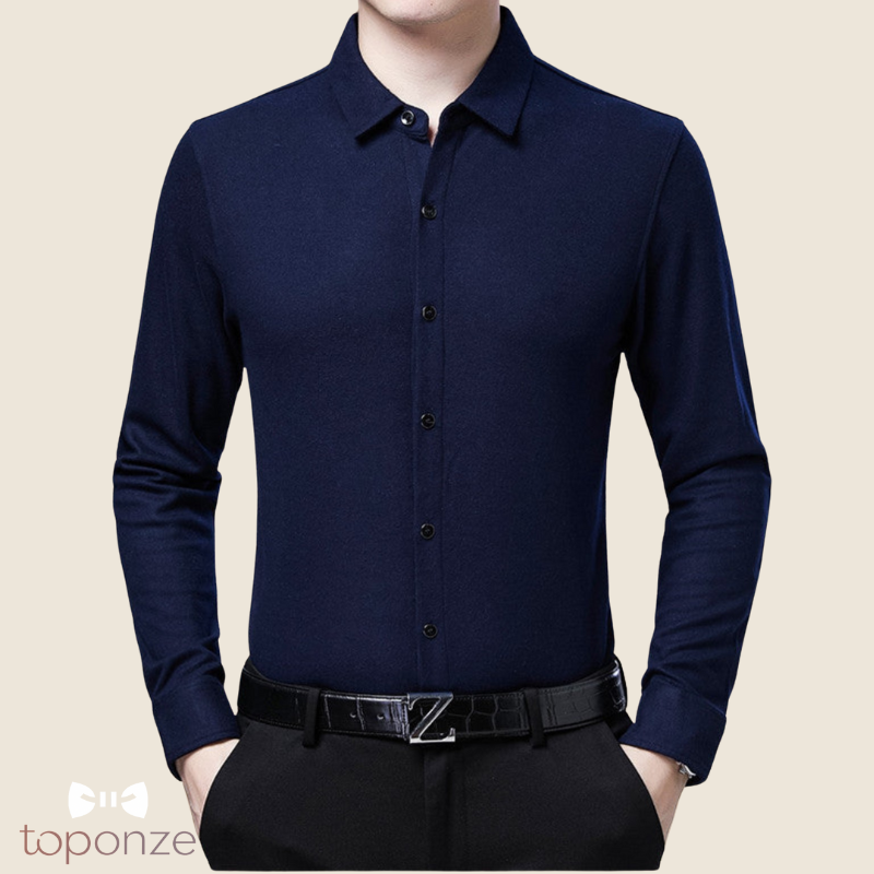 Camisa de manga larga con textura elegante para hombre