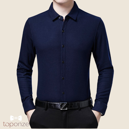 Camisa de manga larga con textura elegante para hombre