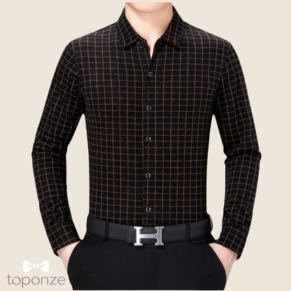 Camisa de manga larga con textura elegante para hombre