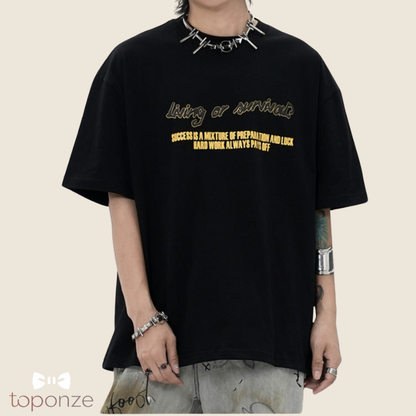 T-Shirt Oversized “Living or Survive” – Estilo Urbano Premium