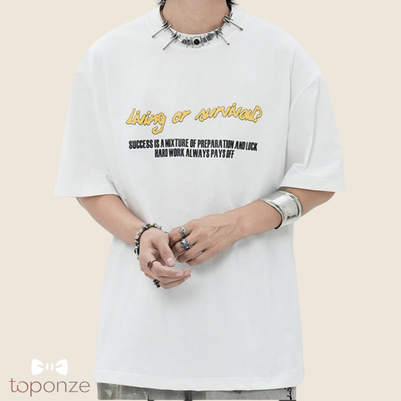 T-Shirt Oversized “Living or Survive” – Estilo Urbano Premium