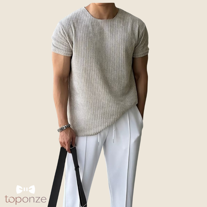 T-shirt Premium Texturizada Masculina – Estilo Minimalista e Elegante