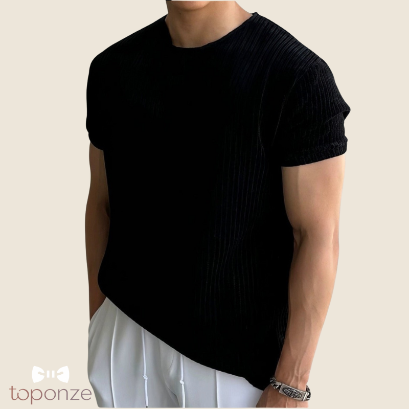 T-shirt Premium Texturizada Masculina – Estilo Minimalista e Elegante