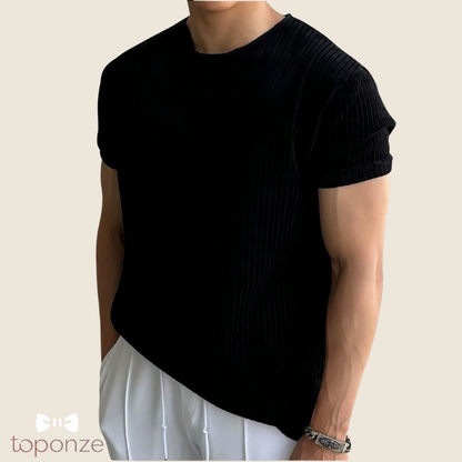 T-shirt Premium Texturizada Masculina – Estilo Minimalista e Elegante