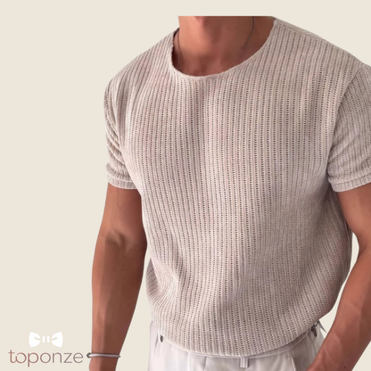 T-shirt Premium Texturizada Masculina – Estilo Minimalista e Elegante