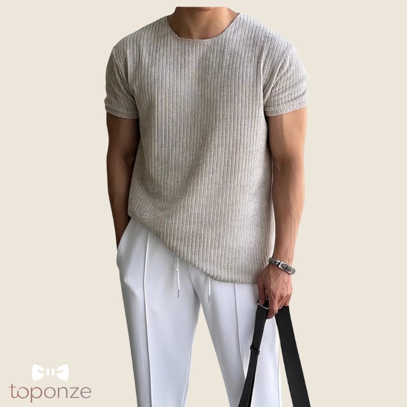 T-shirt Premium Texturizada Masculina – Estilo Minimalista e Elegante