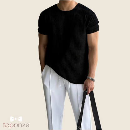 T-shirt Premium Texturizada Masculina – Estilo Minimalista e Elegante