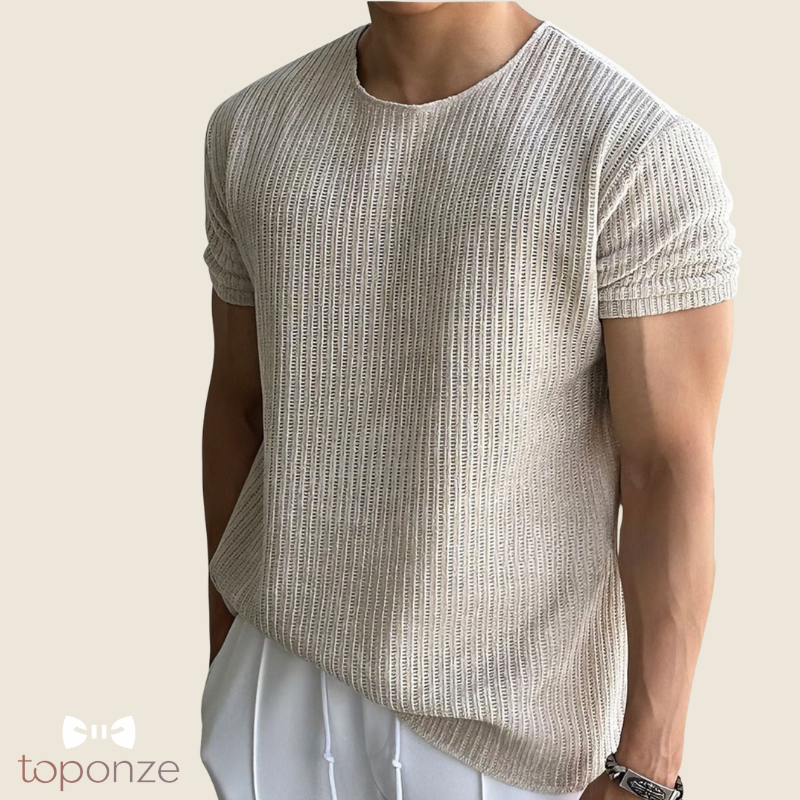 T-shirt Premium Texturizada Masculina – Estilo Minimalista e Elegante