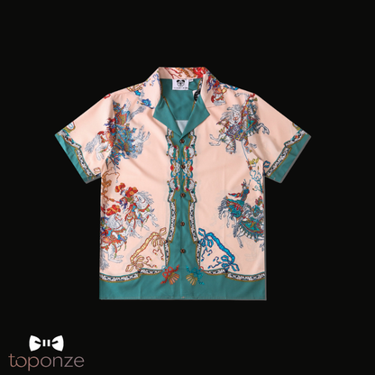 Camisa hawaiana "Olas de Kioto" - Edición Premium de Verano