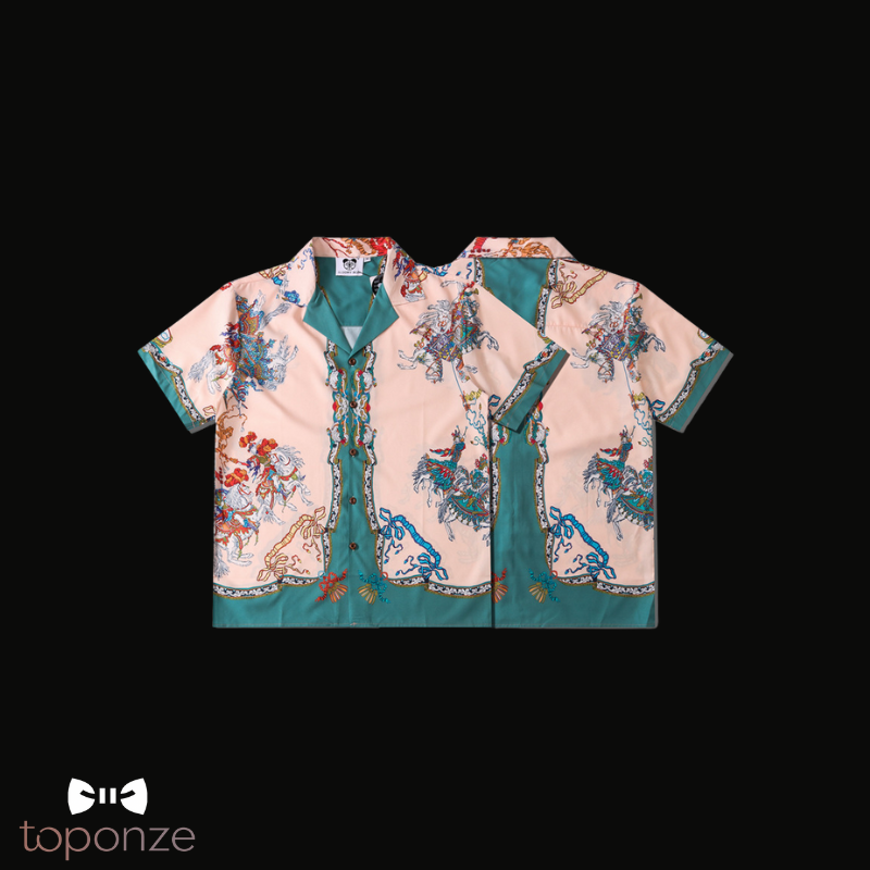 Camisa hawaiana "Olas de Kioto" - Edición Premium de Verano