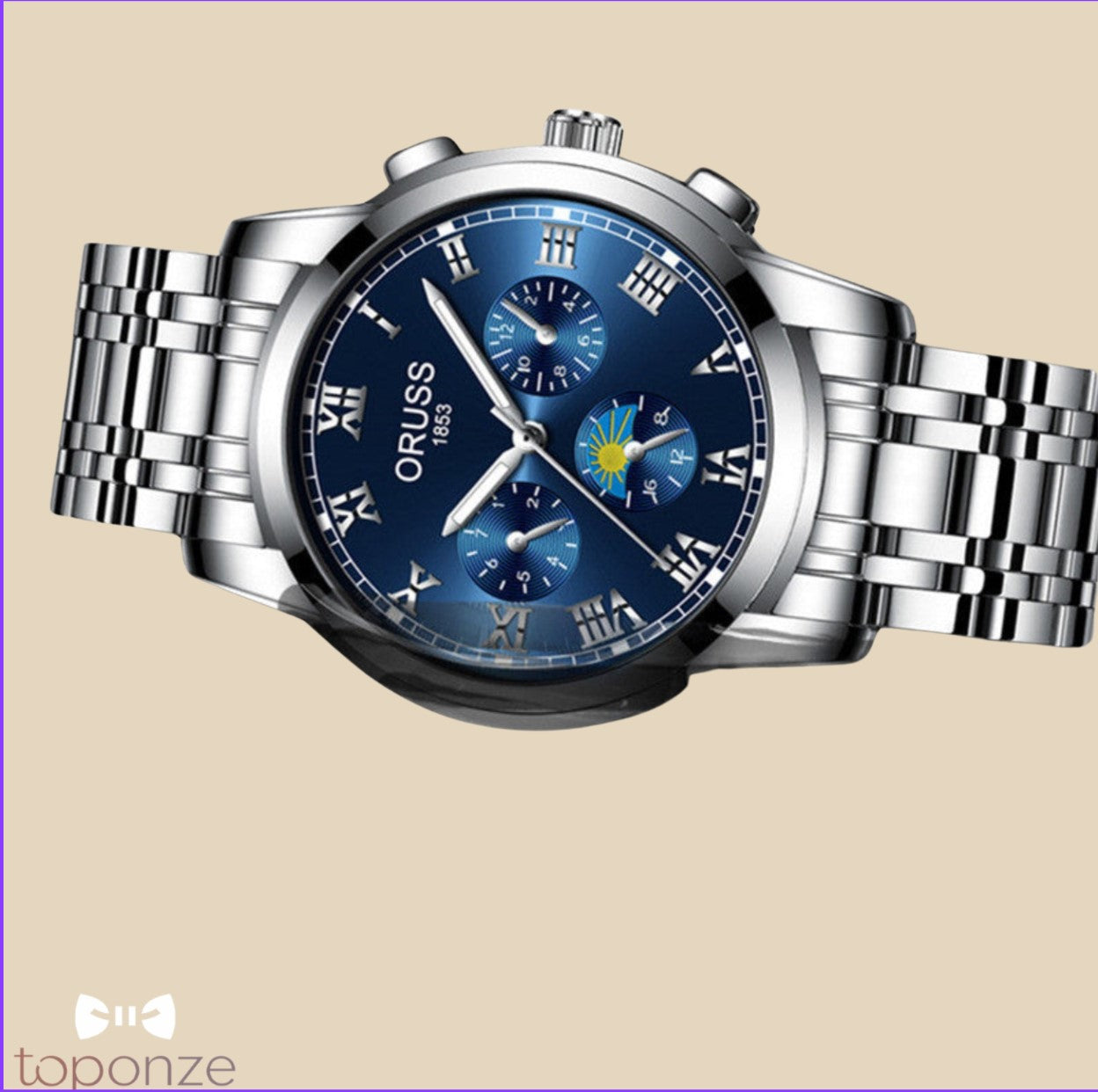 Relógio ORUSS 1853 — Luxo Clássico em Aço Preto