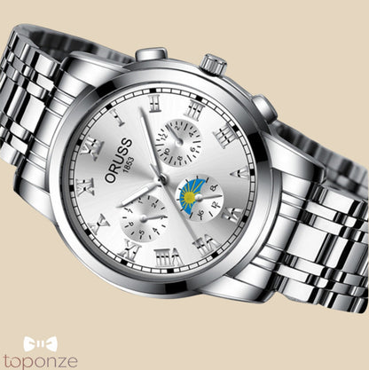 Relógio ORUSS 1853 — Luxo Clássico em Aço Preto