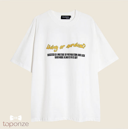 T-Shirt Oversized “Living or Survive” – Estilo Urbano Premium