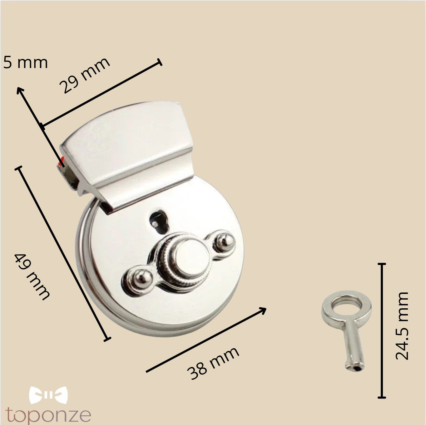 Fecho Metálico de Segurança com Chave – Ideal para Malas, Gavetas e Armários