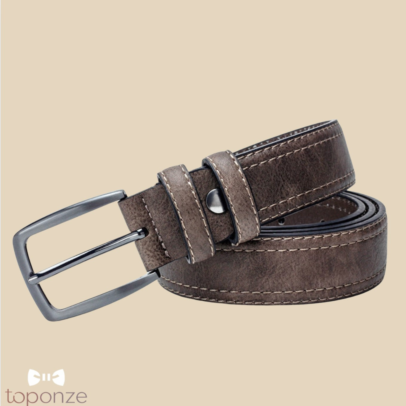 Cinto Masculino Clássico em Pele Sintética – Fivela Metálica Premium