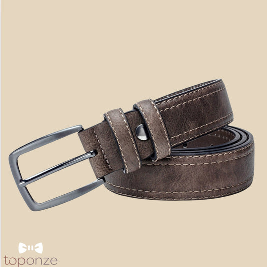 Cinto Masculino Clássico em Pele Sintética – Fivela Metálica Premium