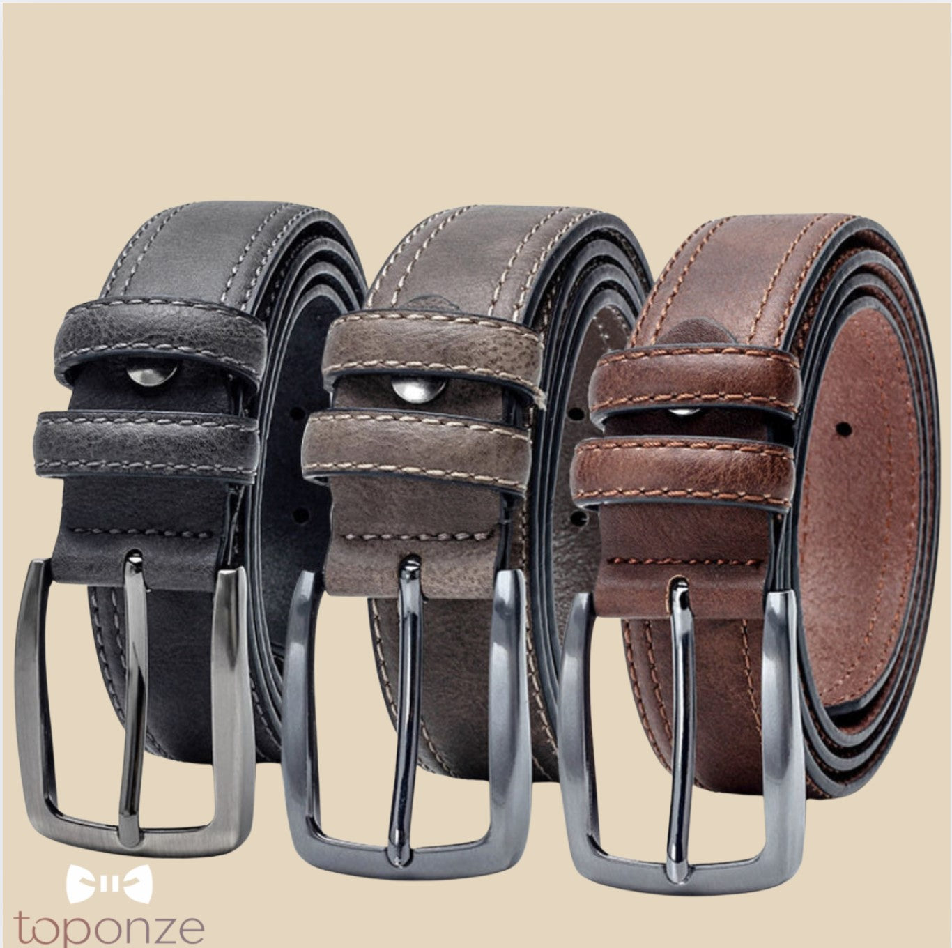 Cinto Masculino Clássico em Pele Sintética – Fivela Metálica Premium