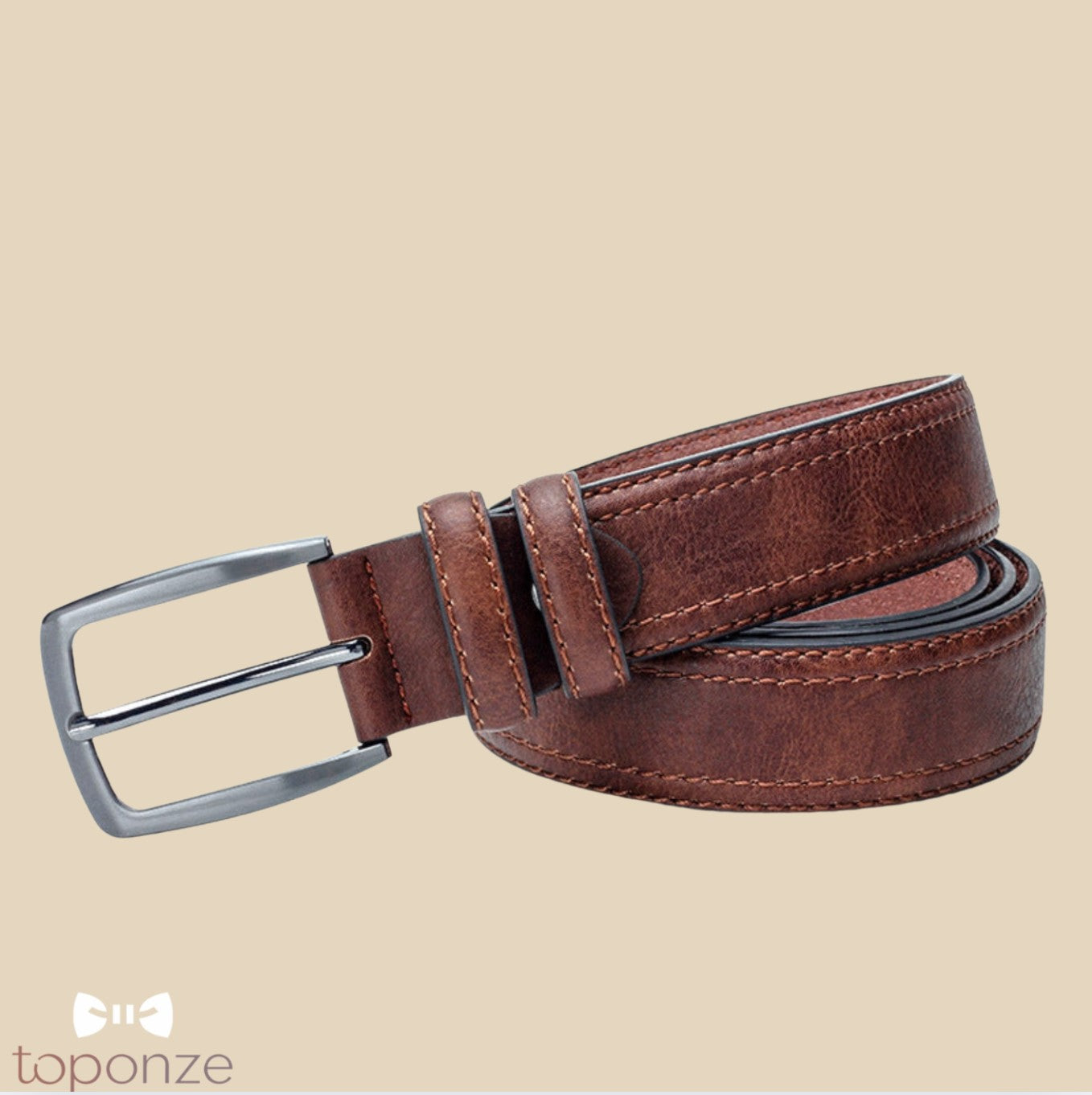 Cinto Masculino Clássico em Pele Sintética – Fivela Metálica Premium