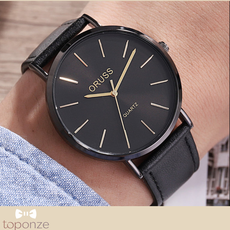 Relógio ORUSS 1853 — Luxo Clássico em Aço Preto