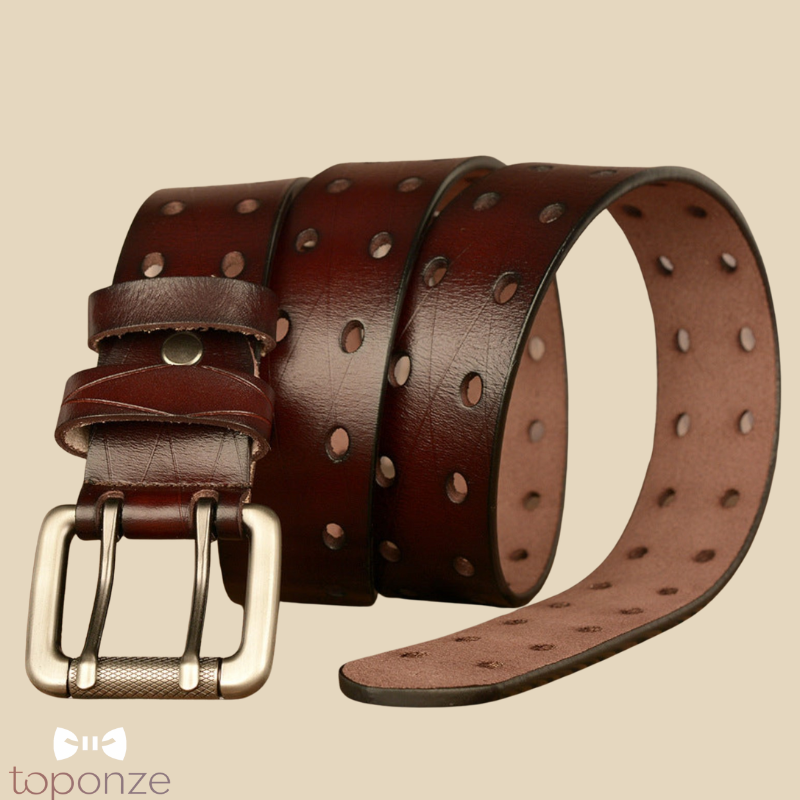 Cinto Masculino Vintage em Couro — Estilo Clássico e Resistência