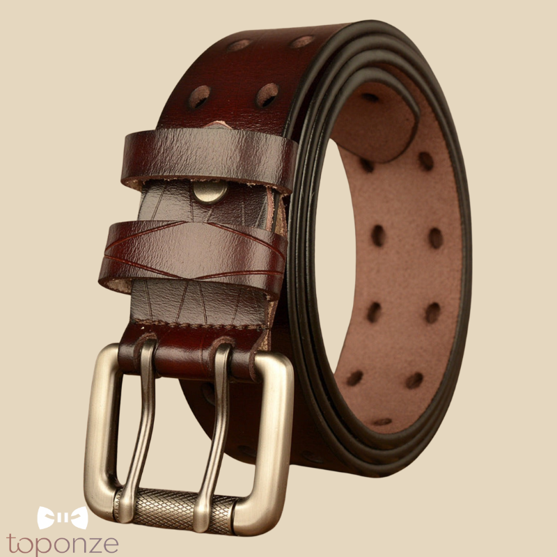 Cinto Masculino Vintage em Couro — Estilo Clássico e Resistência